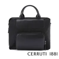 在飛比找momo購物網優惠-【Cerruti 1881】義大利頂級公事包/斜背包(黑色 