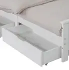 2 x Wooden Bed Frame Storage Trundle Drawers-White