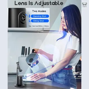360° 自動面部跟踪雲台桌面自拍穩定器機器人攝像師帶可調節鏡頭穩定底座手機支架,適用於智能手機 Vlog 直播視頻聊天
