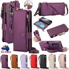 For Samsung Galaxy Z Fold 6/5/4 5G Zipper Wallet Case Leather Cover With Strap