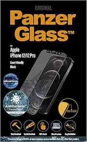 PanzerGlass Edge-to-Edge Screen Protector for Apple iPhone 12/12 Pro, Black