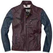 Black-Cafe London Firenze Leather Jacket, red-blue, Size 52 for Men Red Blue