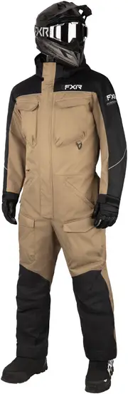 FXR Excursion 2025 1-piece Snowmobile Suit, black-brown, Size XL for Men Black Brown