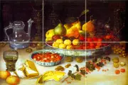 18 x 12 Art Nicolaes Gillis Still Life Mural Ceramic Backsplash Decor Tile #262