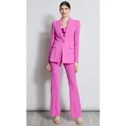 New Elie Tahari Women's Single Button Suit with Split Hem Flare Pants Size 8