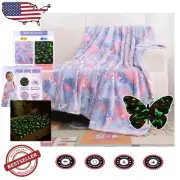 Soft Polyester Glow-in-the-Dark Blanket for Kids – Cozy Butterfly Design 60x80