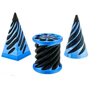 3 Pack Spiral Cone Toy,3D Printed Spiral Cone Fidget Toy,Mini Vortex Thread Illusion Desktop Decor Souvenir Gift for Anxiety Relaxing,Blue and Black
