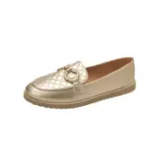 Ladies Flat Gold Shoes Stylish Fashion Party Outdoor Shoes