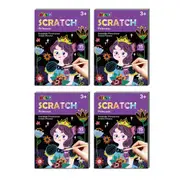 4x Avenir Mini Scratch Book Princess Kids Educational Art/Craft Activity Kit 3y+