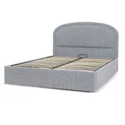 Valmira Queen Bed Frame - Pepper Boucle with Storage