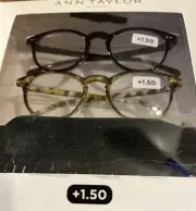 $39.99 ANN TAYLOR READING GLASSES WITH CASE 2 PAIRS 1.5 #1