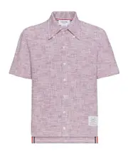 Thom Browne Tweed Short Sleeve Shirt 1,4 Pink