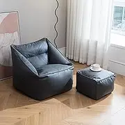 UYSOFRCV Bean Bag Sofa Cover Waterproof Technology Cloth Beanbag Case (No Filler), Stuffable Bean Bags Memory Foam Replacement Cover for Adults and Kids,Gray