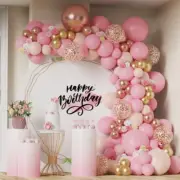 Pink Balloon Garland Arch Kit Birthday Party Decoration Globos Rose Gold Latex