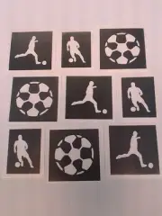 30 x Football thème pochoir (mixtes) pour paillettes tatouage Euros 2016 joueurs