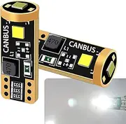 ZBGUN 2 PCS Car High-brightness T10 2825/3030SMD Width Indicator Light, 12-30V Stepless LED Decoding Car Light, 194 168 501 W5W 158 Trunk Light Map Light, Univrsal Light Bulb Replacement (White)