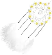 Amosfun Woven Dream Catcher with Lights Handmade Bedroom Decoration Unique Macrame Wall Art for Home Decor for Festivals Creative for Room and Balcony