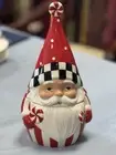 Brand New Mackenzie Childs Peppermint Santa Cookie Jar