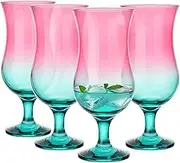 Glasmark KROSNO, 420 ml, Set of 4, Alcoholic Cocktail Glasses, Long Drink Glasses, Cocktail Glasses, Drinking Glasses, Party Glasses, Perfect for Home, Restaurants, Glasses Set, Ombre Style