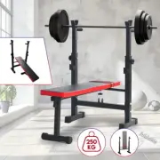 BLACK Weight Bench Press Squat Rack Incline Fitness Home Gym Equipment New