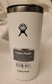 Hydro Flask Insulated Tumbler 20oz White "MORI-NU" (Tofu) Logo - VEGAN Gift NEW