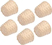 Luxshiny 1set Bamboo Basket Natural Fiber Basket Mini Trash Can Mini Baskets Seagrass Fruit Basket Storage Basket Decor for Home Desktop Woven Decorative Baskets Candy Basket Pot Bin 6pcs