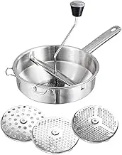 Vegetable Maker Stainless Steel Vegetable Masher Rotary Food Mill and 3 Grind Discs Perfect for Puree Maker, Soup, Sauce, Puree
