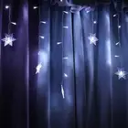Christmas LED Curtain Fairy Lights Snowflake String Lights Xmas Home Party Decor