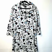 Caroline Morgan Ladies Grey Dress 3/4 Sleeves Stretch Knit Short Size 16 New