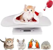 Digital Pet Scale, Small Animal Scale with Tape Measure, Kitchen Food Scale, Weighing Max 33lbs, Size 12"x8", LCE Electronic Weight Scale Only for Newborn Kitten, Puppy, Hamster, Little Bird (White)