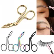 Eyebrow Tweezers Scissors Shaped Hair Plucker Hairgripping Bend Tip Portable
