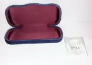 Gucci Sunglasses Glasses Eyewear Case Blue & Red Velvet Clamshell
