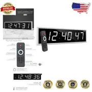 Stylish 24-Inch Digital Clock with Temperature, Stopwatch & Brightness Control
