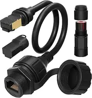 EAZUSE Starlink Ethernet Adapter Gen 3/Mini, Starlink Mini Cable Extension to RJ45 Coupler Waterproof Compatible with Starlink Gen 3 Dish and Router (1 Pack)