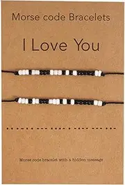 [YALLNASL] Morse Code Bracelets for Women Men I Love You Gifts for Him Her Matching Relationship Bracelets for Couples Beaded Bracelets Set for Boyfriend Husband and Girlfriend Wife
