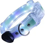 Light up Dog Collar for Night Walking, 3 Lighting Modes Dog Led Necklace, Adjustable Bright Glowing Collar for Night Walking, Foggy