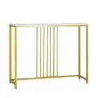 NNEED Console Table Marble-like Tabletop Steel Frame