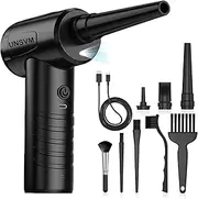 Air Duster,Efficient Electric Air Duster,Compact Rechargeable Cordless Compressed Air Duster,Eco-Friendly Quiet Air Blower,Portable 3-Gear Versatilie Dust Blower with LED Light for Keyboard Cleaning