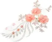 BEBEMOKO Colorful Embroidery Lace Plum Blossom Appliques Three Dimensional DIY Sewing Patches for Clothes Crafts and Unique Decorations for Womens Fashion