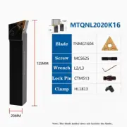 MTQNL2020K16 105° CNC Lathe tool externa turning tool holder for TNMG1604 Insert