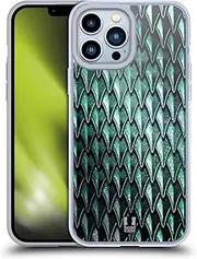 Head Case Designs Green Metallic Dragon Scales Soft Gel Case Compatible with Apple iPhone 13 Pro Max
