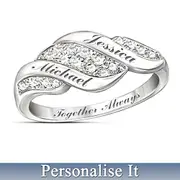Cascade Of Love Personalised Engraved Diamond Ring
