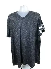 Ecko Unltd. Men's Black Spacedye Short Sleeve W/Logo Trim V-Neck Tee Size 3XL