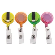 Advantus Deluxe Retractable ID Card Reel 30" Extension Assorted Colors 20/Pack