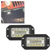 2Pcs 12V 6 Inch Flush Mount Work Light 26 LED Super Bright Spotlight Car Headlights black
