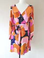 *New* MISTER ZIMI Piper Wrap Dress In Navy Poppy Loulida SIZE 6