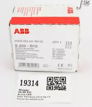 19314 ABB MINIATURE CIRCUIT BREAKER, 2CDS 253 001 R0105 (NEW) S203-B10