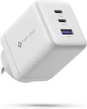 NOVOO 100W USB C Charger, GaN III Fast Charger Block with 3 Ports, PD 3.0 & PPS, Compact Power Adapter AU Plug for MacBook, iPhone 16/15 Pro, Galaxy S25/S24 Ultra, iPad Pro, Dell XPS 13 – White