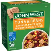 John West Tuna & Beans Capsicum Sweet Corn Red Kidney Beans Chilli 185g