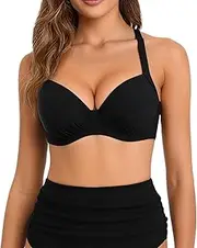 [Sahunfri] Bikini Top Large Breasts Bra Push-Up Deep V-Neck Backless